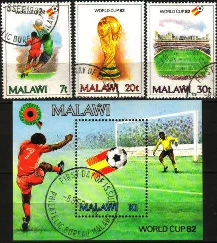 Malawi - 1982 World Cup Set & MS Used SG 658-661