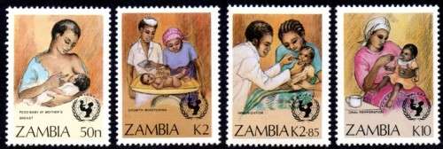 Zambia - 1988 UNICEF Child Survival Campaign Set MNH SG 546-549