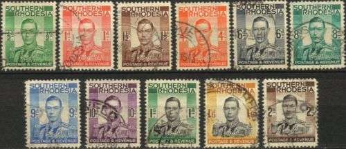 Southern Rhodesia - 1937 KGVI Set to 2s Used SACC 42-52
