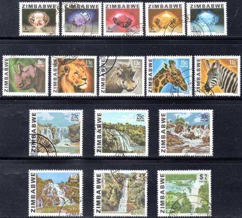 Zimbabwe - 1980 Definitive Set Used SG 576-590 incl. 40c 588a