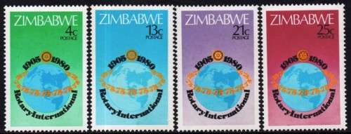 Zimbabwe - 1980 75th Anniversary of Rotary International Set MNH SG 591-594