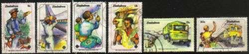 Zimbabwe - 1983 World Communications Year Set Used SG 630-635