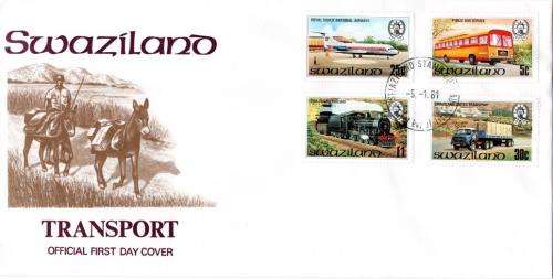 Swaziland - 1981 Transport FDC SG 368-372