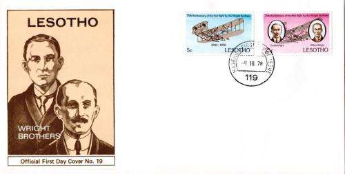 Lesotho - 1978 75th Anniversary of Powered Flight FDC SG 361-362