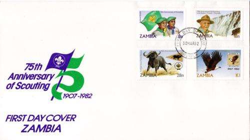 Zambia - 1982 75th Anniversary of Boy Scouts FDC SG 365-368