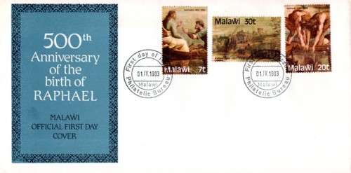 Malawi - 1983 500th Birth Anniversary of Raphael FDC SG 670-672