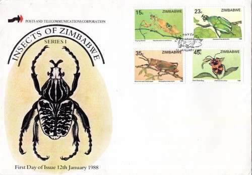 Zimbabwe - 1988 Insects FDC SG 724-727