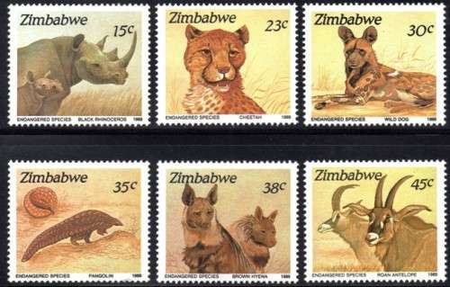 Zimbabwe - 1989 Endangered Species Set MNH SG 762-767