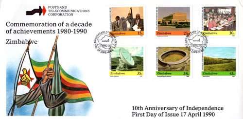 Zimbabwe - 1990 10th Anniversary of Independence FDC SG 786-791