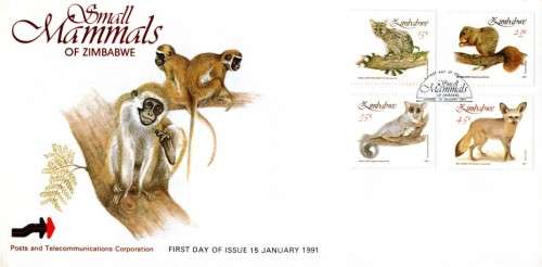 Zimbabwe - 1991 Small Mammals FDC SG 800-803