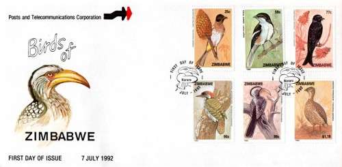 Zimbabwe - 1992 Birds FDC SG 832-837
