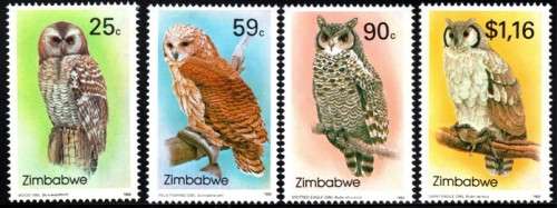 Zimbabwe - 1993 Owls Set MNH SG 850-853