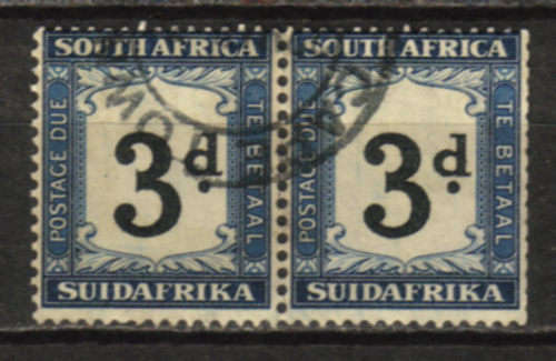South Africa - 1932-1942 Postage Due 3d Used Pair SACC 26