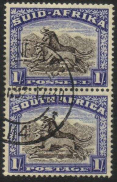South Africa - 1947-1954 Screened Pictorials 1s Pair Used SACC 119a