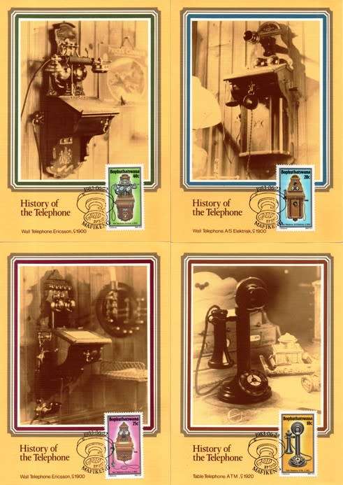 Bophuthatswana - 1983 History of the Telephone (3rd series) Maxi Card Set