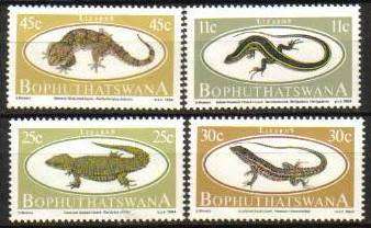 Bophuthatswana - 1984 Lizards Set MNH SACC 129-132