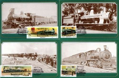 Bophuthatswana - 1991 Steam Locomotives Maxi Card Set