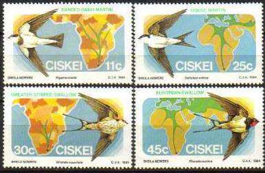 Ciskei - 1984 Migratory Birds Set MNH SACC 61-64