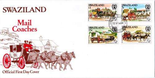 Swaziland - 1984 UPU Congress Mail Coaches FDC SG 453-456