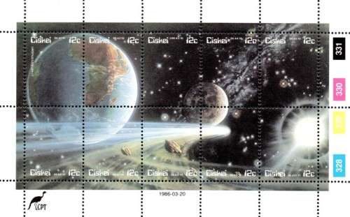 Ciskei - 1986 Halley's Comet Sheet MNH SACC 87-96