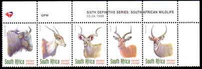 South Africa - 1998 Redrawn 6th Definitive SPR Control Paper Trial Diamond paper MNH