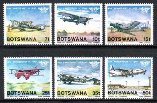 Botswana - 1984 40th Anniversary of ICAO Aircraft Set MNH SG 562-567