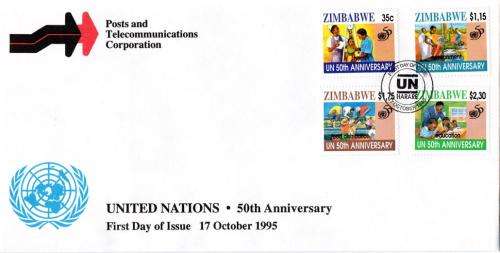 Zimbabwe - 1995 50th Anniversary of UN FDC SG 914-917