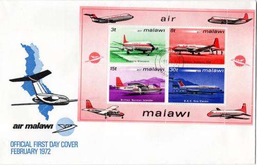 Malawi - 1972 Air Malawi Aircraft MS FDC SG 412