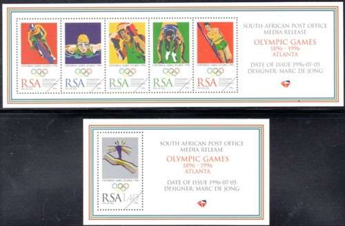 South Africa - 1996 Olympic Games Media Release Set MNH