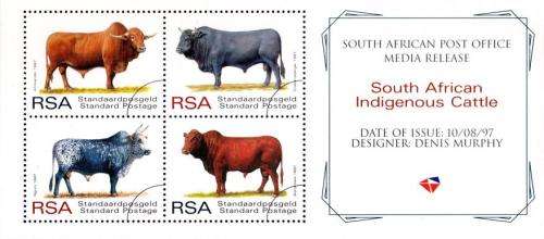 South Africa - 1997 Indigenous Cattle Media Release MNH SACC