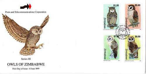 Zimbabwe - 1999 Owls FDC SG 988-991