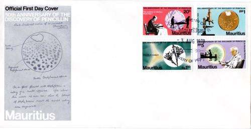 Mauritius - 1978 50th Anniversary of Discovery of Penicillin FDC SG 552-555