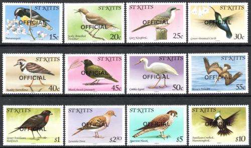St Kitts - 1981 Birds Official Set MNH SG O11-O22