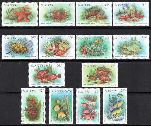 St Kitts - 1984 Marine Wildlife Set MNH SG 143-156