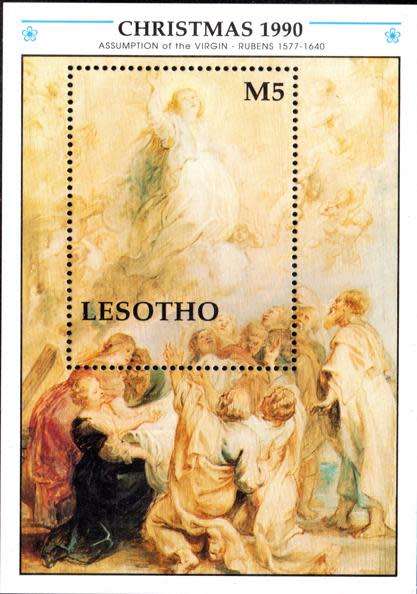 Lesotho - 1990 Christmas Paintings by Rubens Set & MS MNH SG 989-997