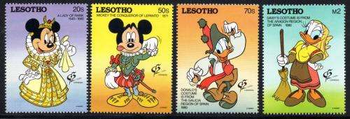 Lesotho - 1992 Granada 92 Disney Set & MS MNH SG 1089-1093