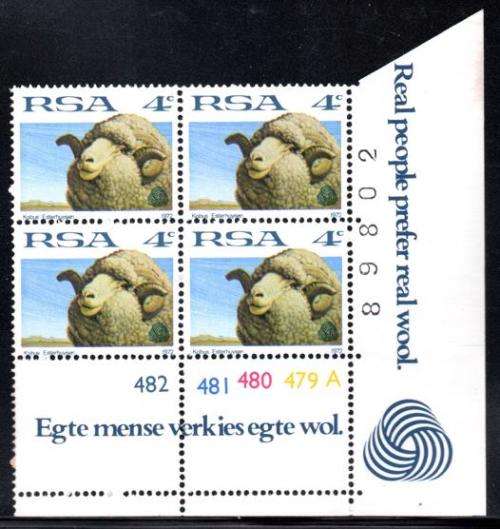 South Africa - 1972 Definitive 4c Control Block Pane A MNH SACC 322a
