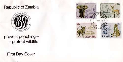 Zambia - 1978 Anti-Poaching Campaign FDC SG 275-278