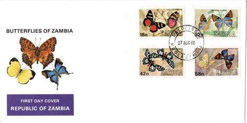 Zambia - 1980 Butterflies FDC SG 316-319