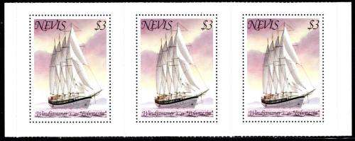 Nevis - 1980 Boats $3 Booklet Pane MNH SG 54ab