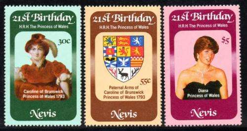 Nevis - 1982 21st Birthday of Princess of Wales Set MNH SG 85-87