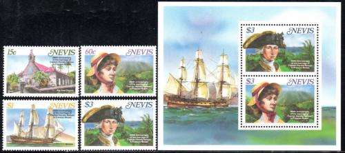 Nevis - 1987 Bicentenary of Marriage of Nelson & Nisbet Set & MS MNH SG 472-476