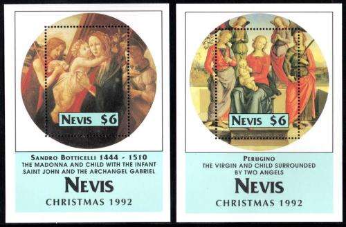 Nevis - 1992 Christmas Religious Paintings Set & MS MNH SG 697-705
