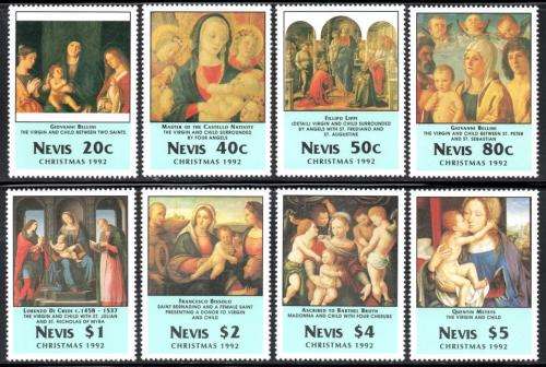 Nevis - 1992 Christmas Religious Paintings Set & MS MNH SG 697-705