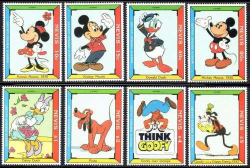 Nevis - 1992 Mickey's Portrait Gallery Set & MS MNH SG 688-696