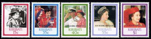 Kiribati - 1987 Royal Ruby Wedding Set MNH SG 279-283