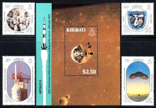 Kiribati - 1989 20th Anniv of First Manned Landing on Moon Set & MS MNH SG 305-309