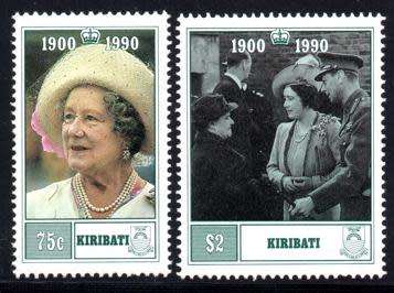 Kiribati - 1990 90th Birthday of Queen Mother Set MNH SG 341-342
