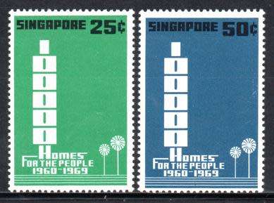 Singapore - 1969 100000 Homes for People Project Set MNH SG 119-120