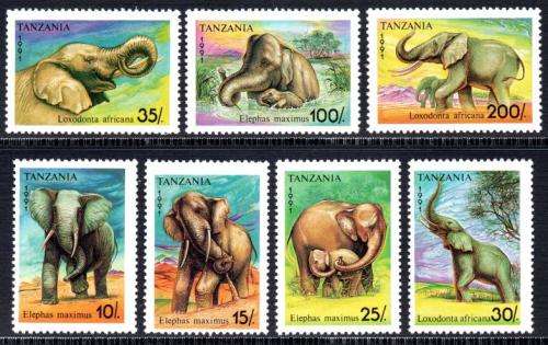 Tanzania - 1991 Elephants Set MNH SG 1074-1080